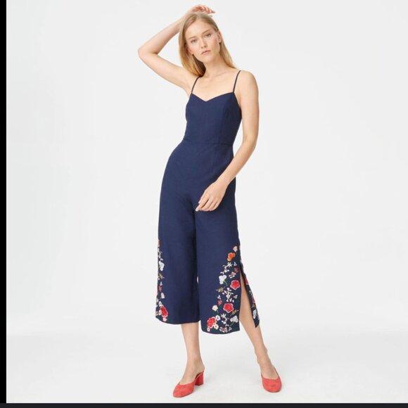 CLUB MONACO Astridh Embroidered Jumpsuit In Dark Topaz